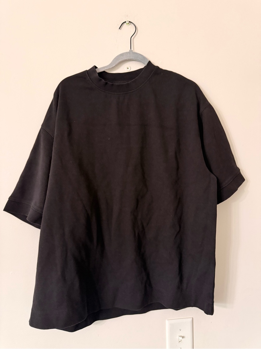 Zara Oversized Black Short-Sleeve Crewneck Tee